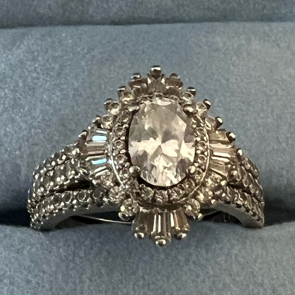 Elegant Silver Ring Set Stamped Vintage Style NEW